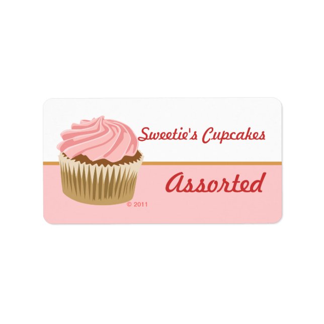 Pink Cupcake Labels Adressaufkleber (Vorne)