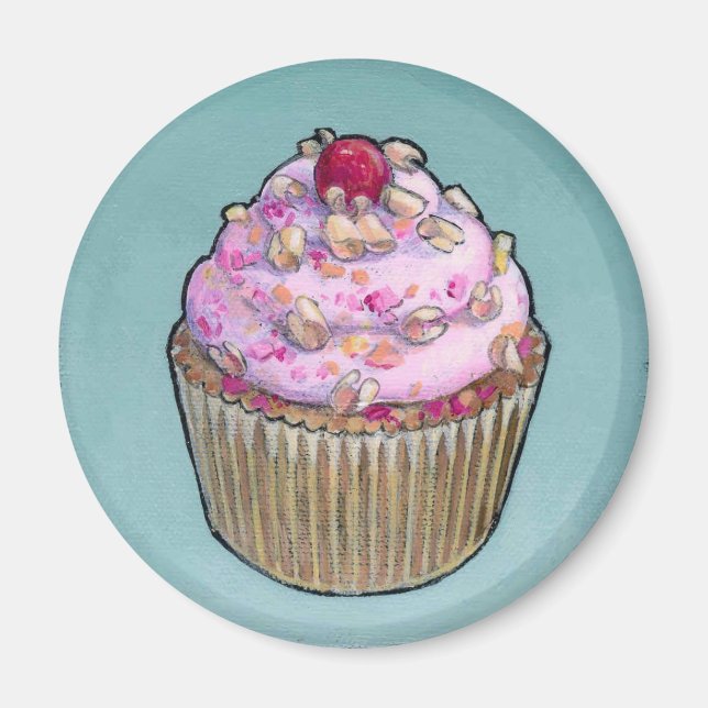 Pink cupcake magnet (Vorne)