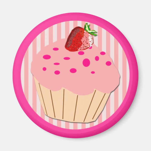 Pink Cupcake Magnet (Vorne)