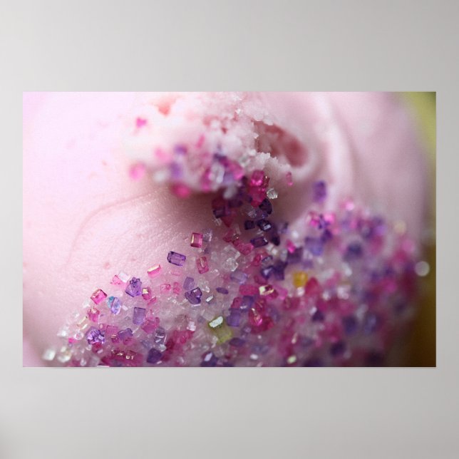 Pink cupcake mit Zuckerposter aus Foto Poster (Vorne)