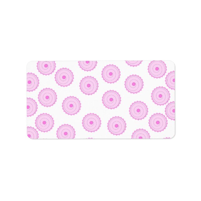 Pink Cupcake Muster. Adressaufkleber (Vorne)