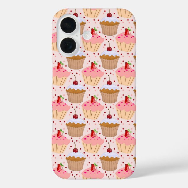 Pink Cupcake Muster Case-Mate iPhone Hülle (Rückseite)