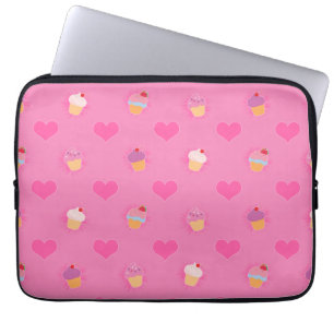 Pink Cupcake Muster Laptopschutzhülle