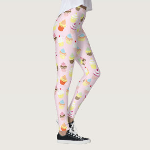Pink Cupcake-Muster Leggings