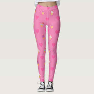 Pink Cupcake Muster Leggings