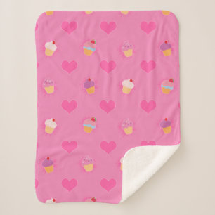 Pink Cupcake Muster Sherpadecke