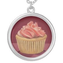 Pink Cupcake Necklace