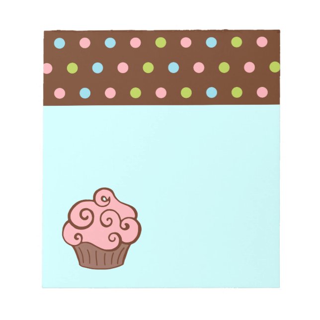 Pink Cupcake Notepad Notizblock (Vorderseite)