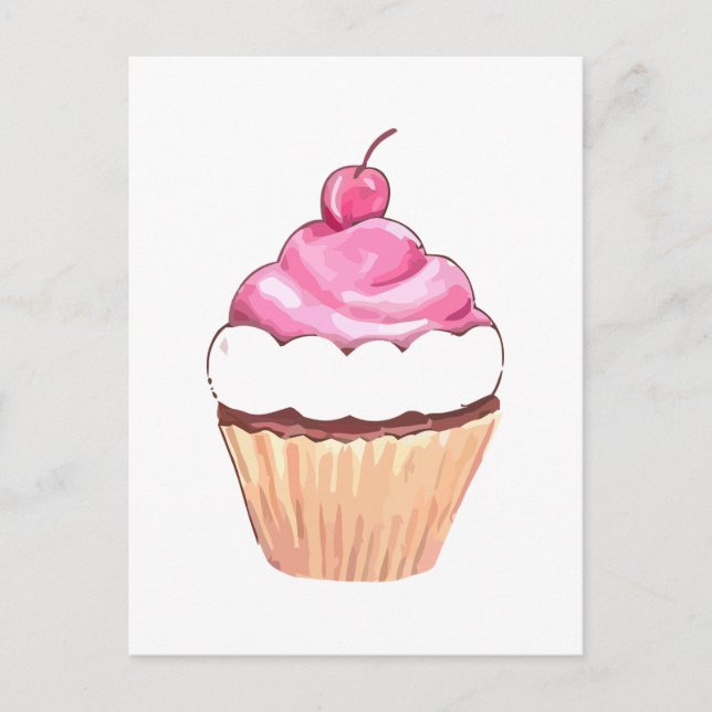 Pink Cupcake Postkarte (Vorderseite)
