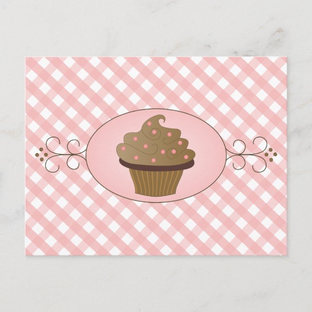 Pink Cupcake Postkarte (Vorderseite)