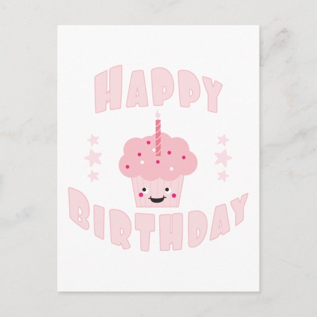 Pink Cupcake Postkarte (Vorderseite)