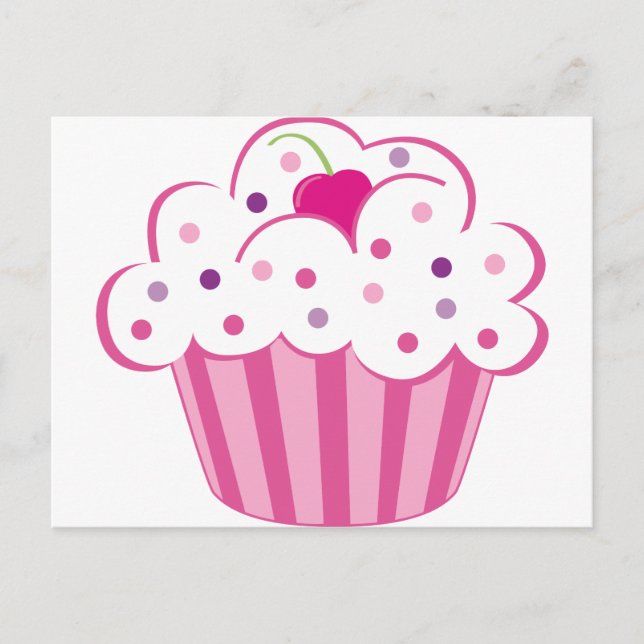 Pink Cupcake Postkarte (Vorderseite)