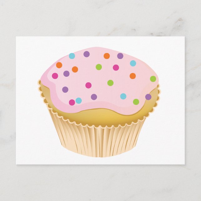 Pink Cupcake Postkarte (Vorderseite)