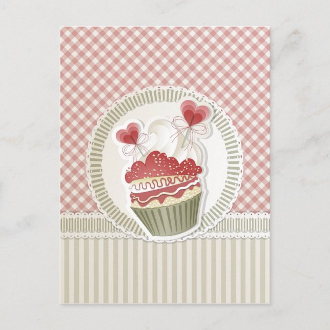 Pink Cupcake Postkarte (Vorderseite)
