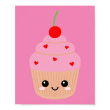 Pink Cupcake Print, süße Zimmerdekoration, Niedlic