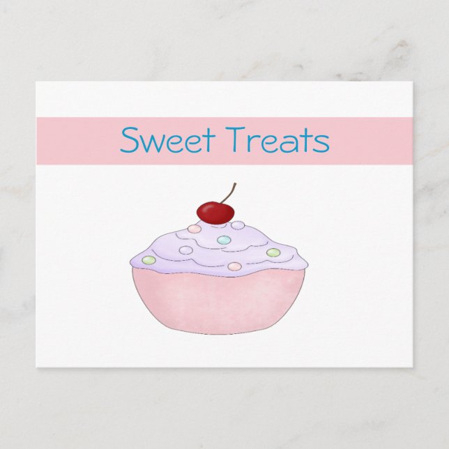 Pink Cupcake Rezept Karte (Vorderseite)