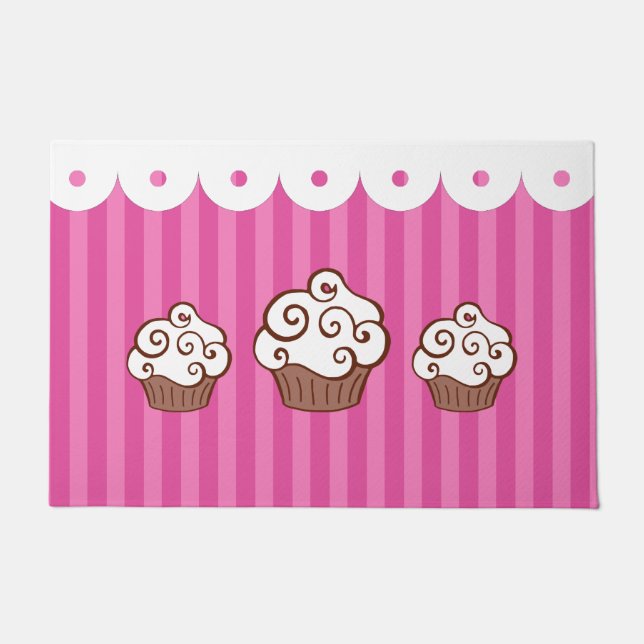 Pink Cupcake Rug Doormat Fußmatte (Vorderseite)