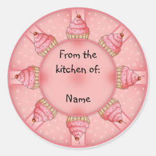 Pink Cupcake Runder Aufkleber