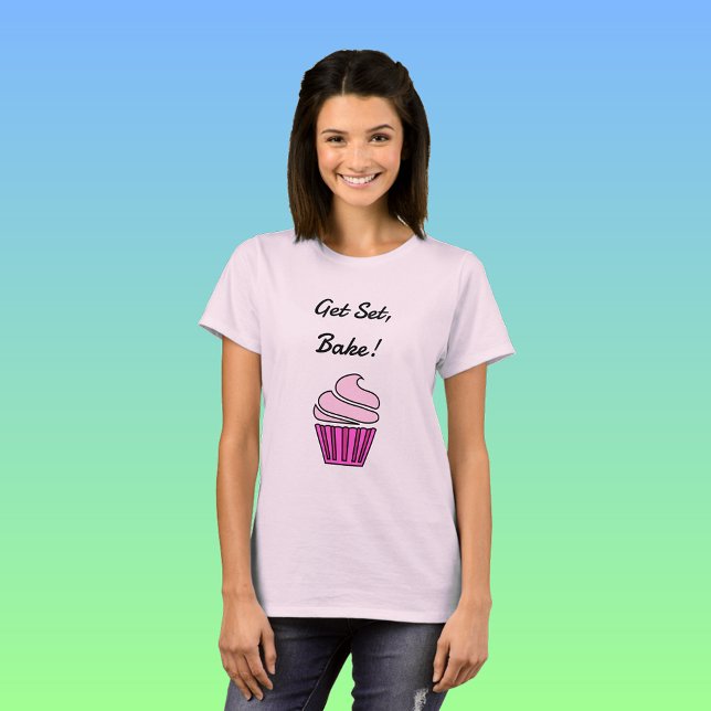 Pink cupcake Set backen T-Shirt (Von Creator hochgeladen)
