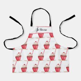 Pink Cupcake Süßigkeiten Handgezogene Backwaren Ki Schürze