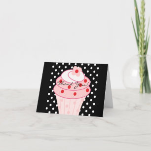 Pink Cupcake Thank You Cards Dankeskarte