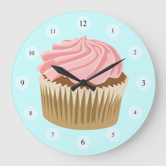 Pink Cupcake Uhr (Vorderseite)