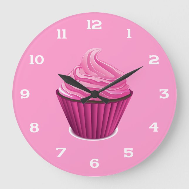 Pink Cupcake Uhr (Vorderseite)