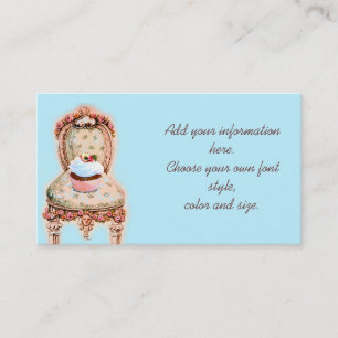 Pink Cupcake und Rose Visitenkarten Visitenkarte