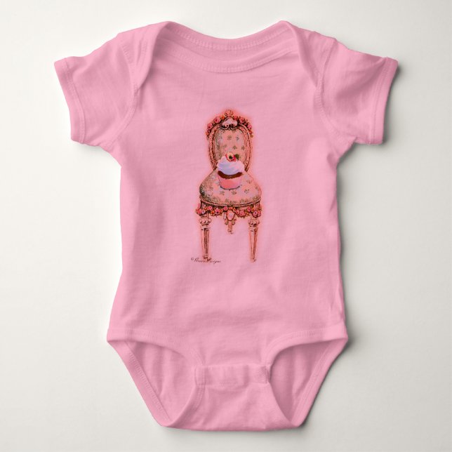 Pink Cupcake Viktorianisch Chair Baby Strampler (Vorderseite)
