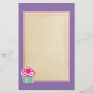 Pink Cupcake WIth Polka Dot Cherry Briefpapier
