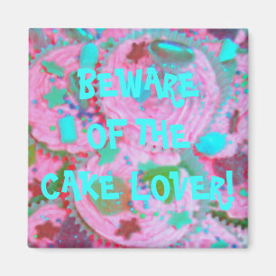 Pink Cupcakes "cake lover" Kühlschrankmagnet Magnet