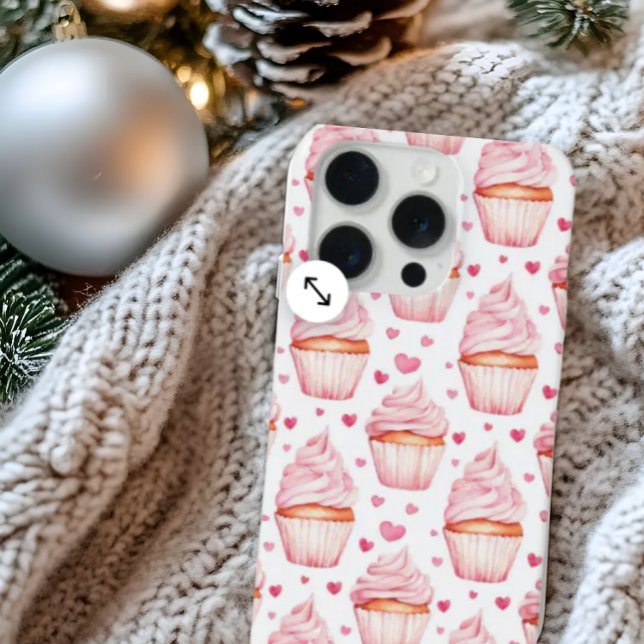 Pink Cupcakes & Hearts iPhone Case Cute Sweet iPhone Hülle (Von Creator hochgeladen)