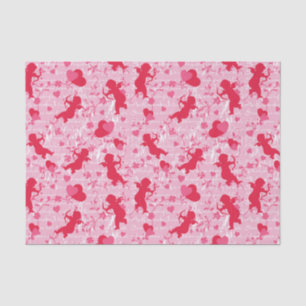 Pink Cupids and Hearts Seidenpapier