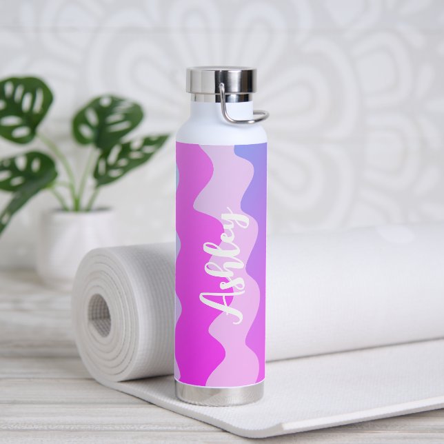 Pink Curves CUSTOM Chic Name Personalisiert Trinkflasche (Yoga)