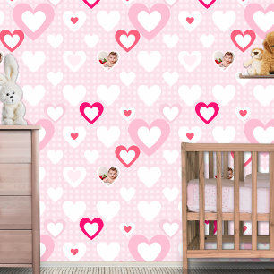 Pink Custom Baby Foto Dekoration Tapete
