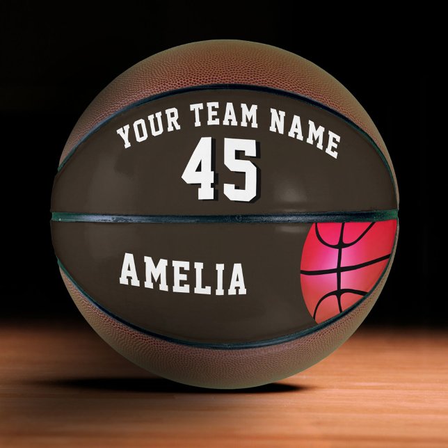 Pink Custom Basketball Basketball Team Name Number (Von Creator hochgeladen)