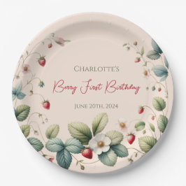 Pink Custom Berry Erster Geburtstag Pappteller