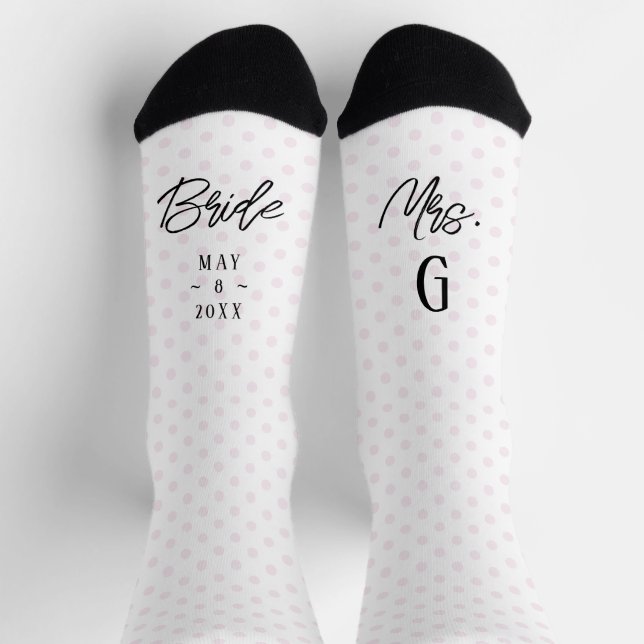 Pink Custom Bride Foto Socken (Oben)