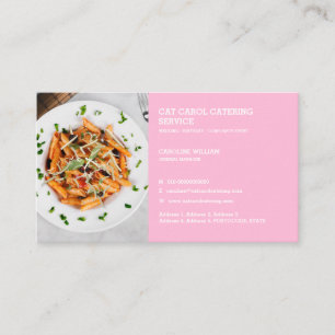 Pink Custom Formal Food Business Catering Cook Visitenkarte