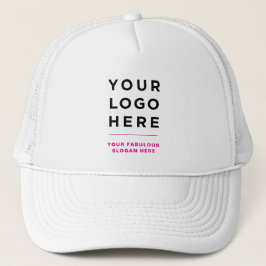 Pink Custom Logo and Text Branded Hat No Minimum Truckerkappe