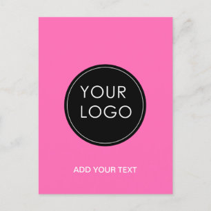 Pink Custom Logo Company Postkarte