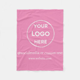 Pink Custom Logo Social Media Modernes Geschäft Fleecedecke