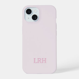 Pink Custom Monogram Modern Layered Initials iPhone 15 Hülle