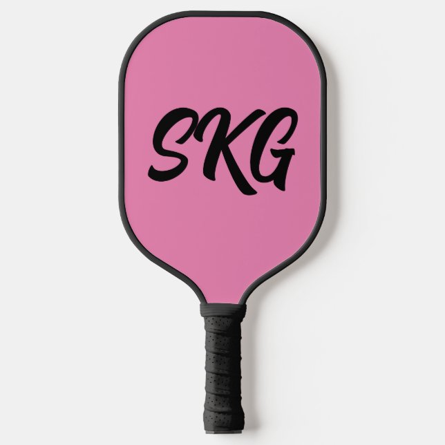 PINK CUSTOM MONOGRAM PINK PICKLEBALL PADDDLE SCHLÄGER (Vorderseite)
