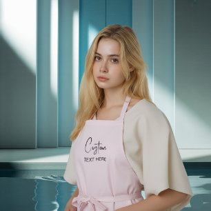 Pink Custom Schürze für Frauen Ruffled Personalisi