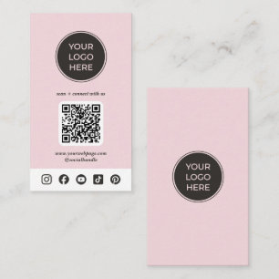 Pink Custom Social Media Logo Business Card Visitenkarte