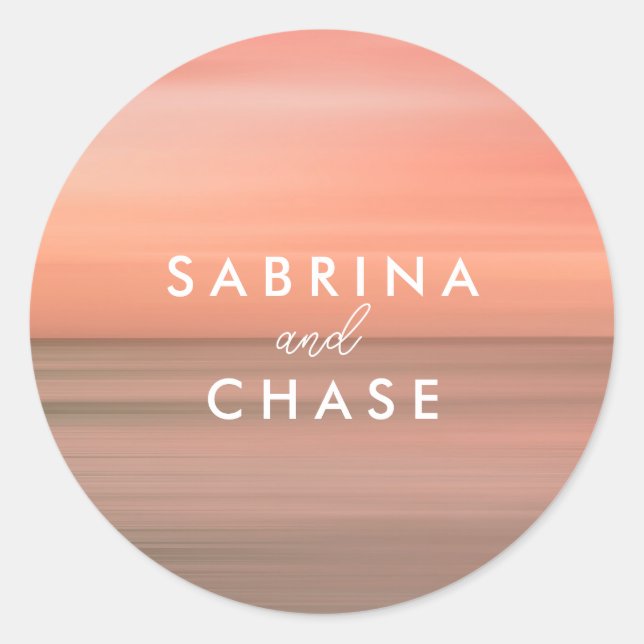 Pink Custom Wedding Umschlag Aufkleber Sticker (Vorderseite)