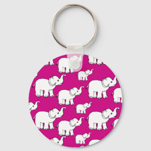 Pink Cute Animal Pattern Cartoon elephant Pattern Schlüsselanhänger