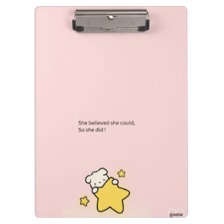 Pink Cute Clipboard – “She Believed She Could, So  Klemmbrett