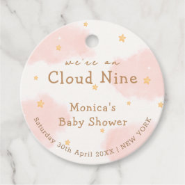 Pink Cute Cloud Nine Girl Baby Dusche Geschenkanhänger